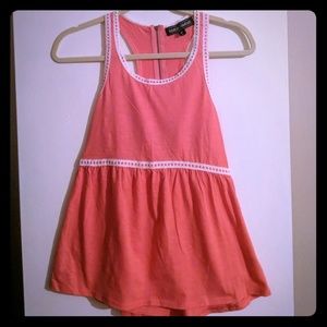 Coral lace tank top